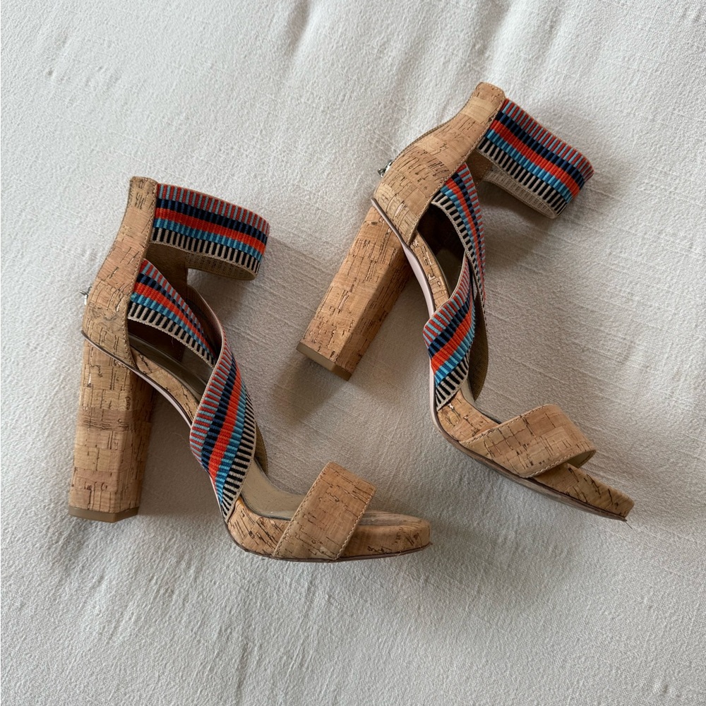 Jessica Simpson Sexy Cork Wedges with Multicolor Straps